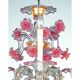 Luxury Pink and Transparent Venetian Murano Glass Chandelier
