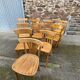 Set of 10 mismatched bistro restaurant chairs 1960 curved wood brasserie