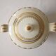 White porcelain sugar bowl/sugar pot with gilt trim, Evor France