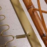 Bed 140 rattan and 2 vintage bedside tables