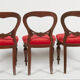 6 chairs 19th English Victorian mahogany and red velvet