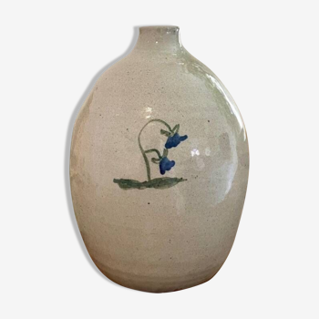 Signed soliflore vase in glazed terracotta