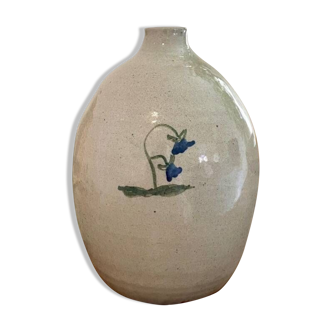 Vase soliflore signé en terre cuite vernissée