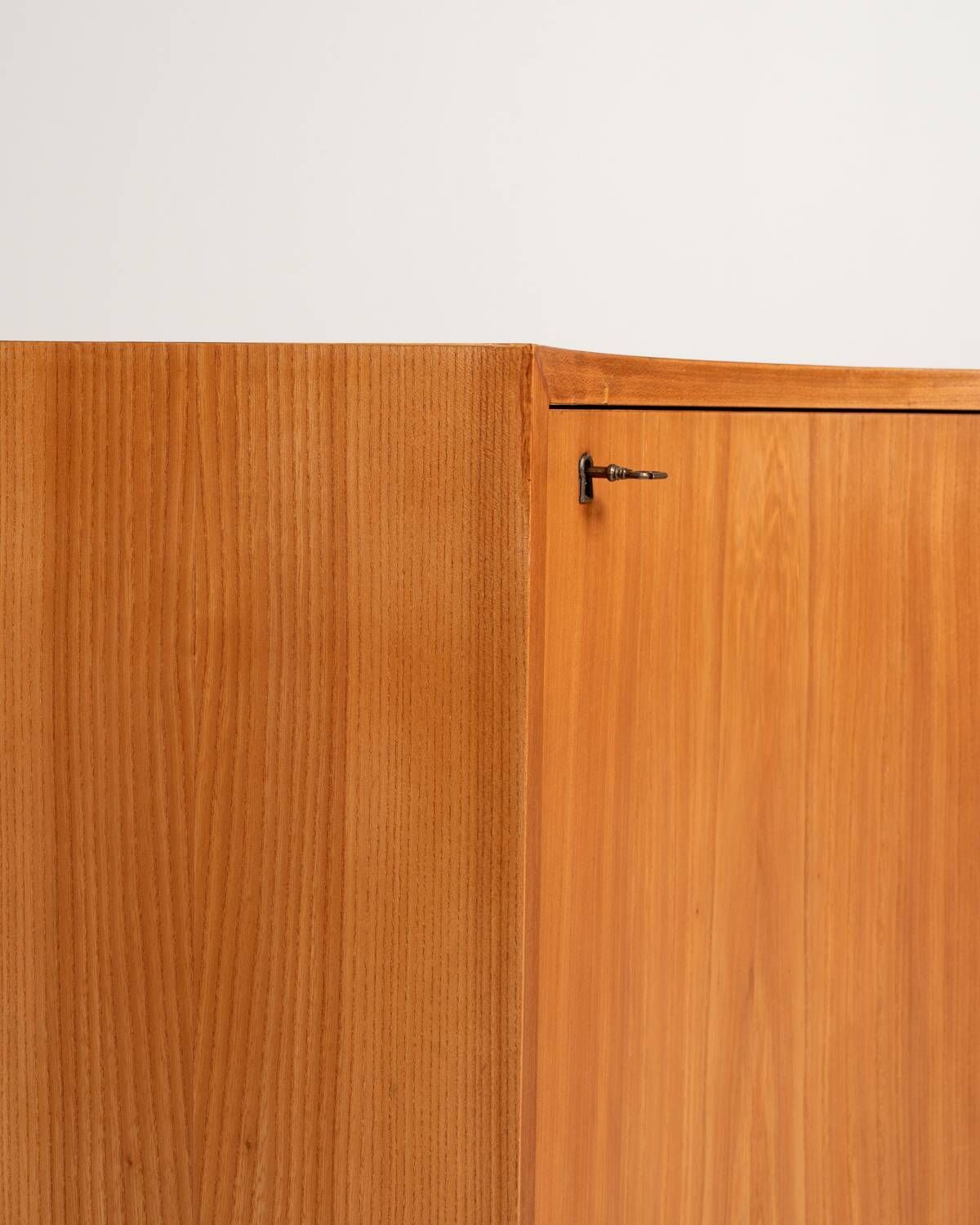 Scandinavian Elm Corner Cabinet, Mid-Century