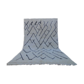 Tapis beni ourain blanc et noir 315x189 cm