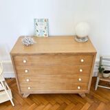 Vintage chest of drawers with round wooden handles