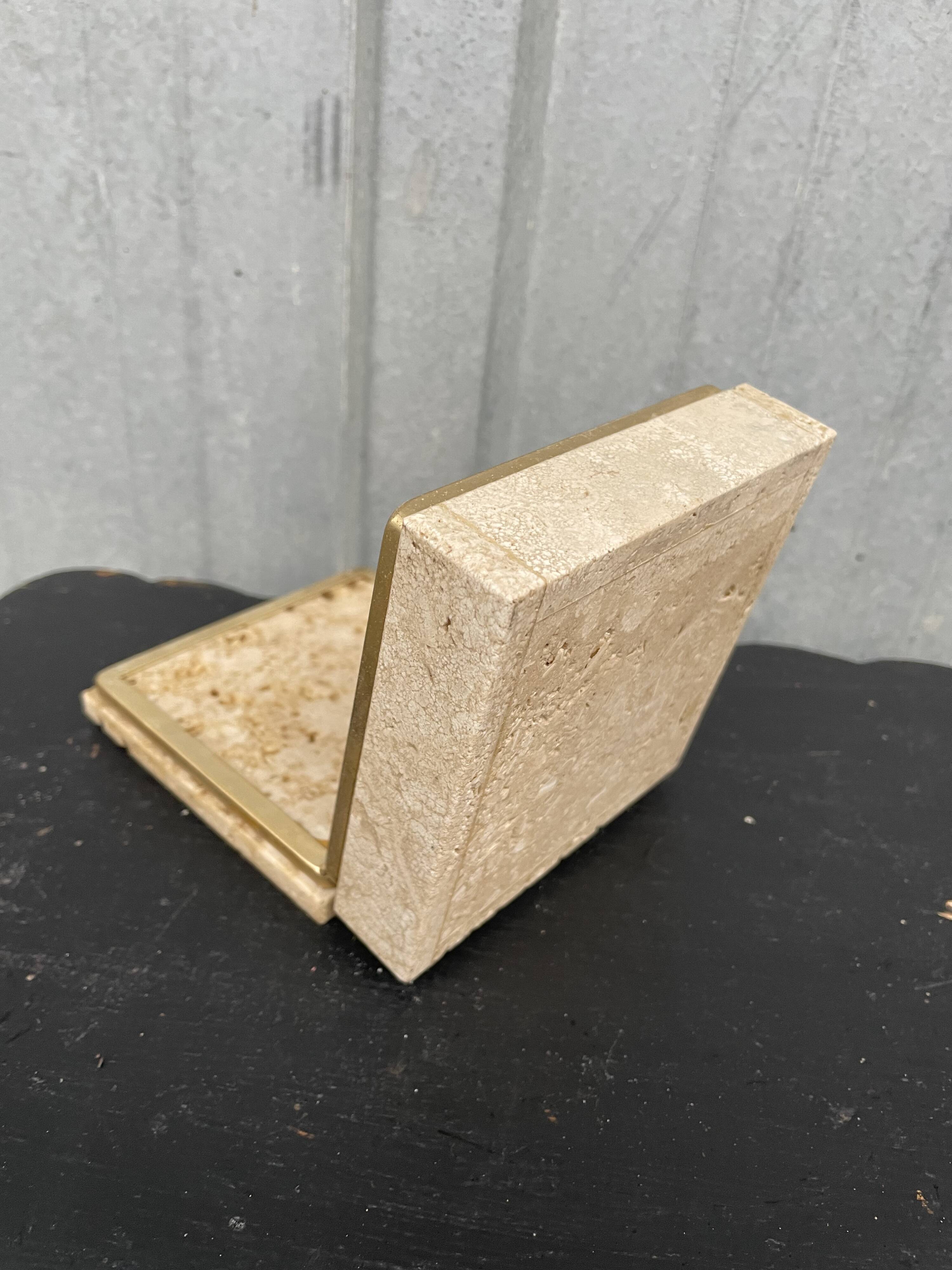 Cerri Nestore travertine box, 1970s