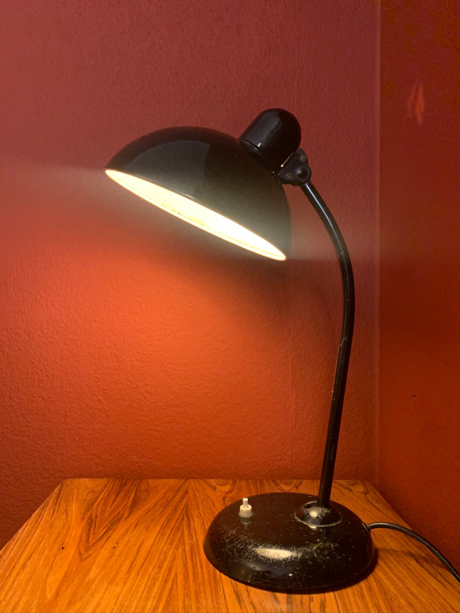 German MidCentury Black Desk Lamp by Kaiser Idell, 1940s