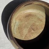A small stoneware bowl, brown exterior, speckled grey interior D15