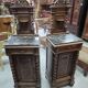 Pair of small side tables or bedside tables from the Napoléon III period, in walnut.