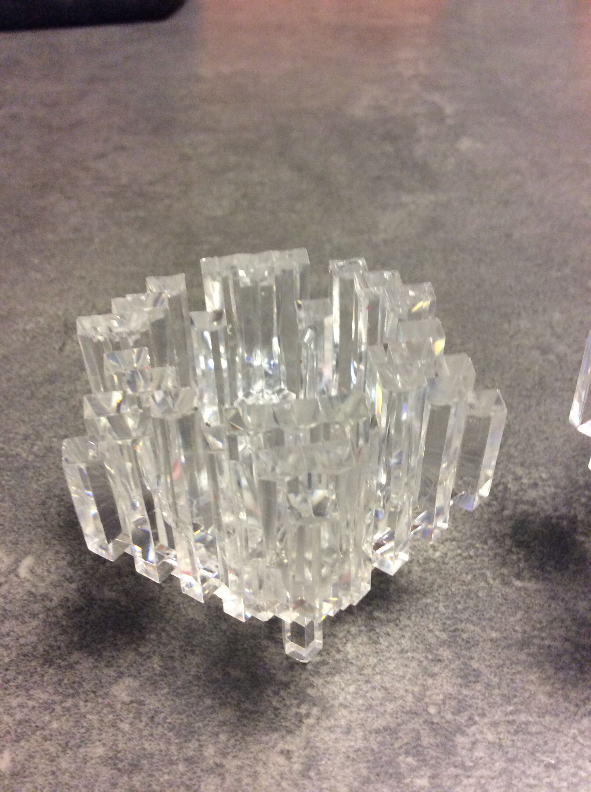 Pair of plexiglass candle holders from the 80s