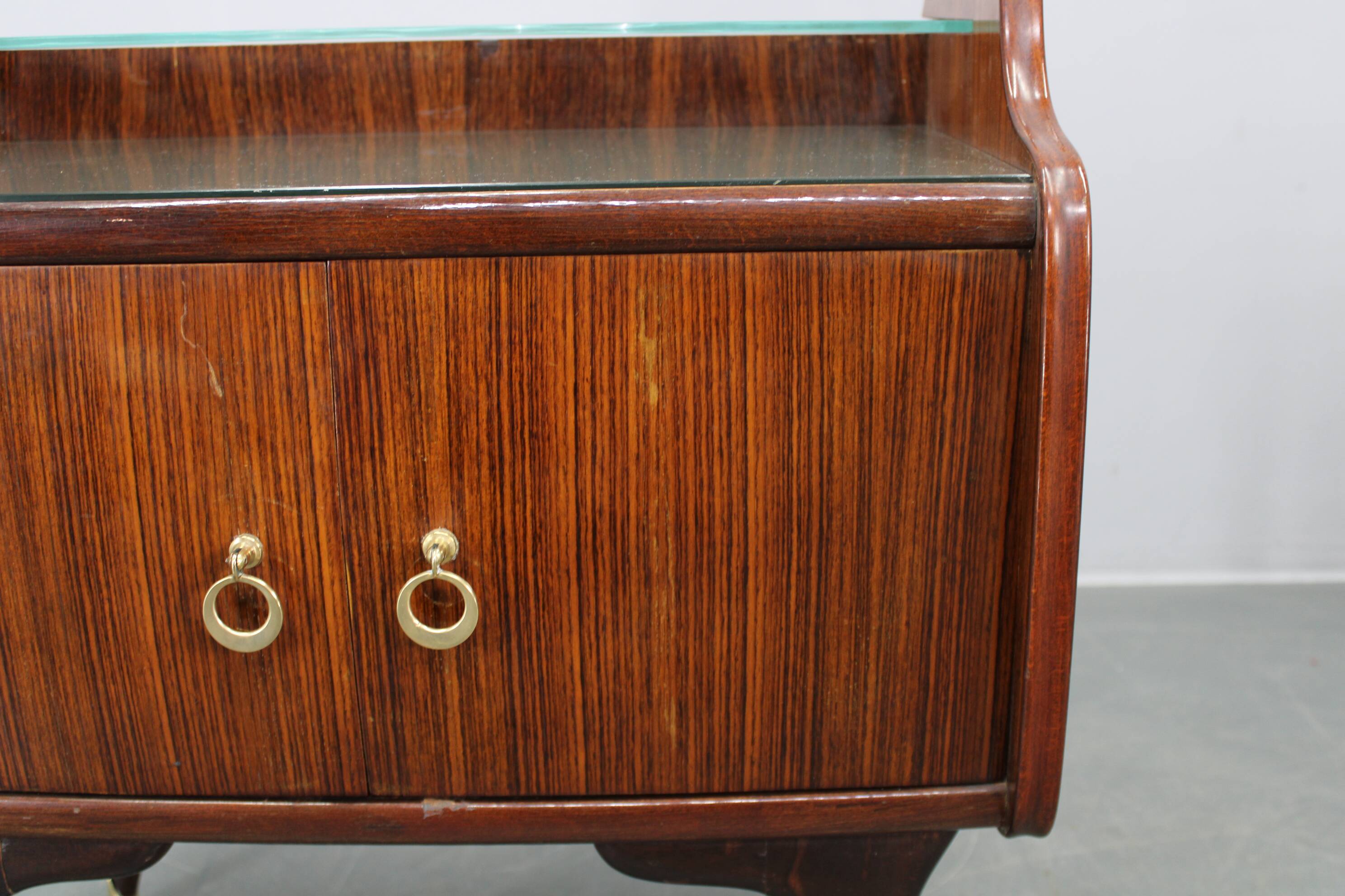 Mid-century Italian bedside tables with glass tops, 1950s