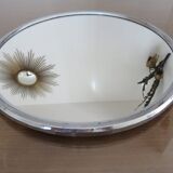 40s 50s chrome brass mirror tray