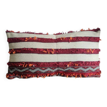 Coussin berbère Handira rouge et blanc