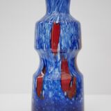 Blue glass art vase from Prachen Glass Works