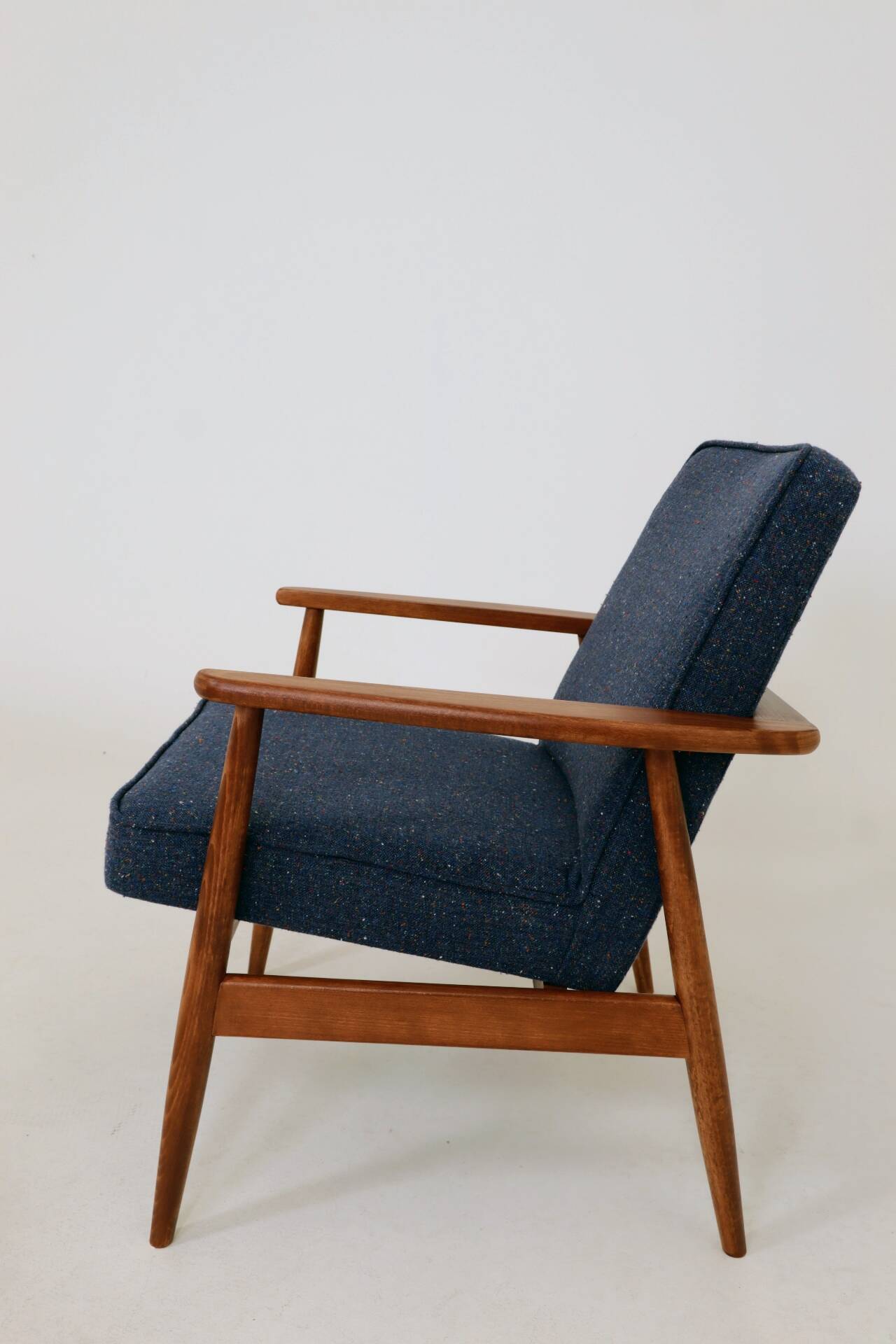 Two Mid Century Armchairs by M. Zieliński, Poland 1960, Navy Tweed