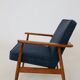 Two Mid Century Armchairs by M. Zieliński, Poland 1960, Navy Tweed