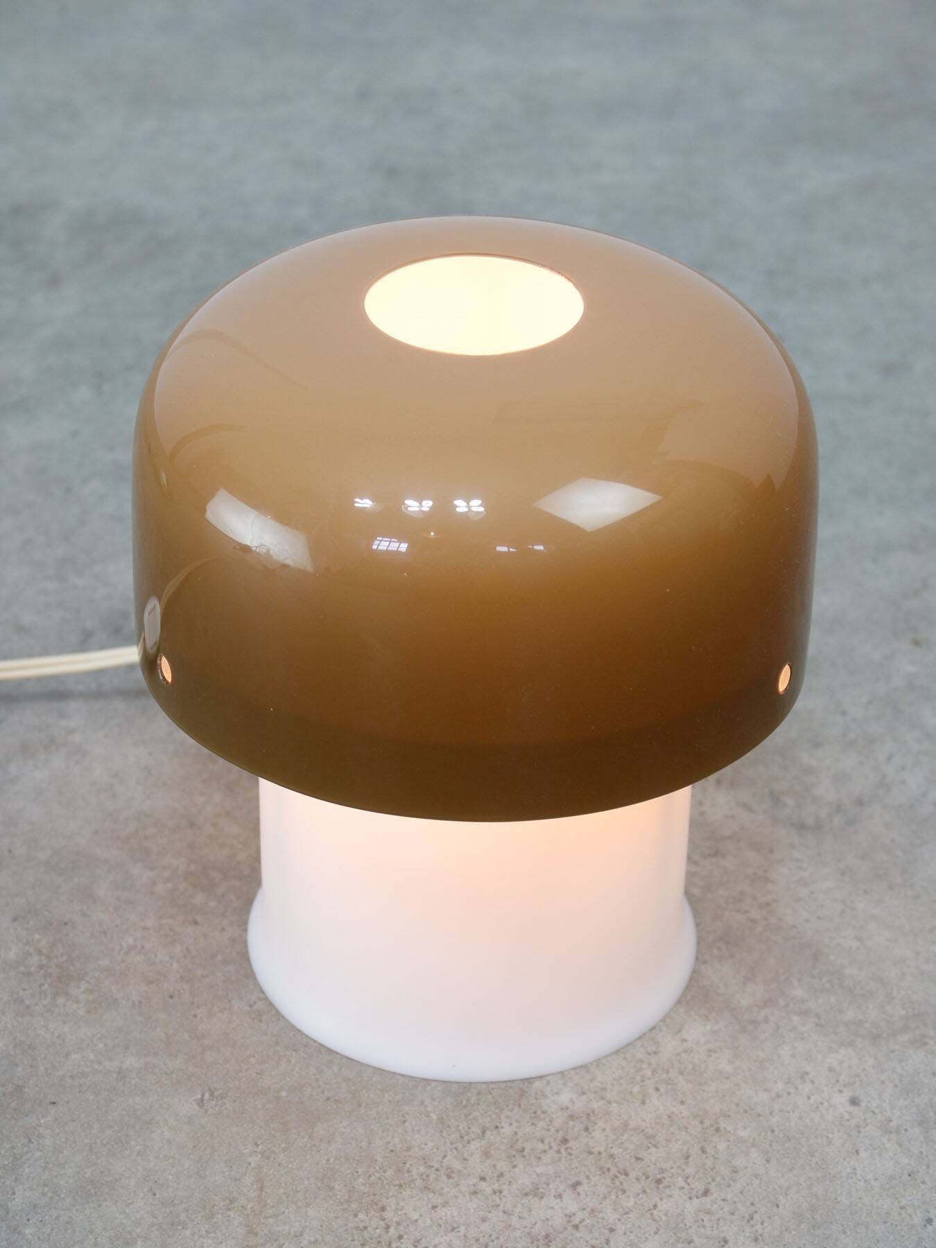 Space-age Brown Mushroom Table Lamp by Luigi Massoni for Guzzini, 1970s