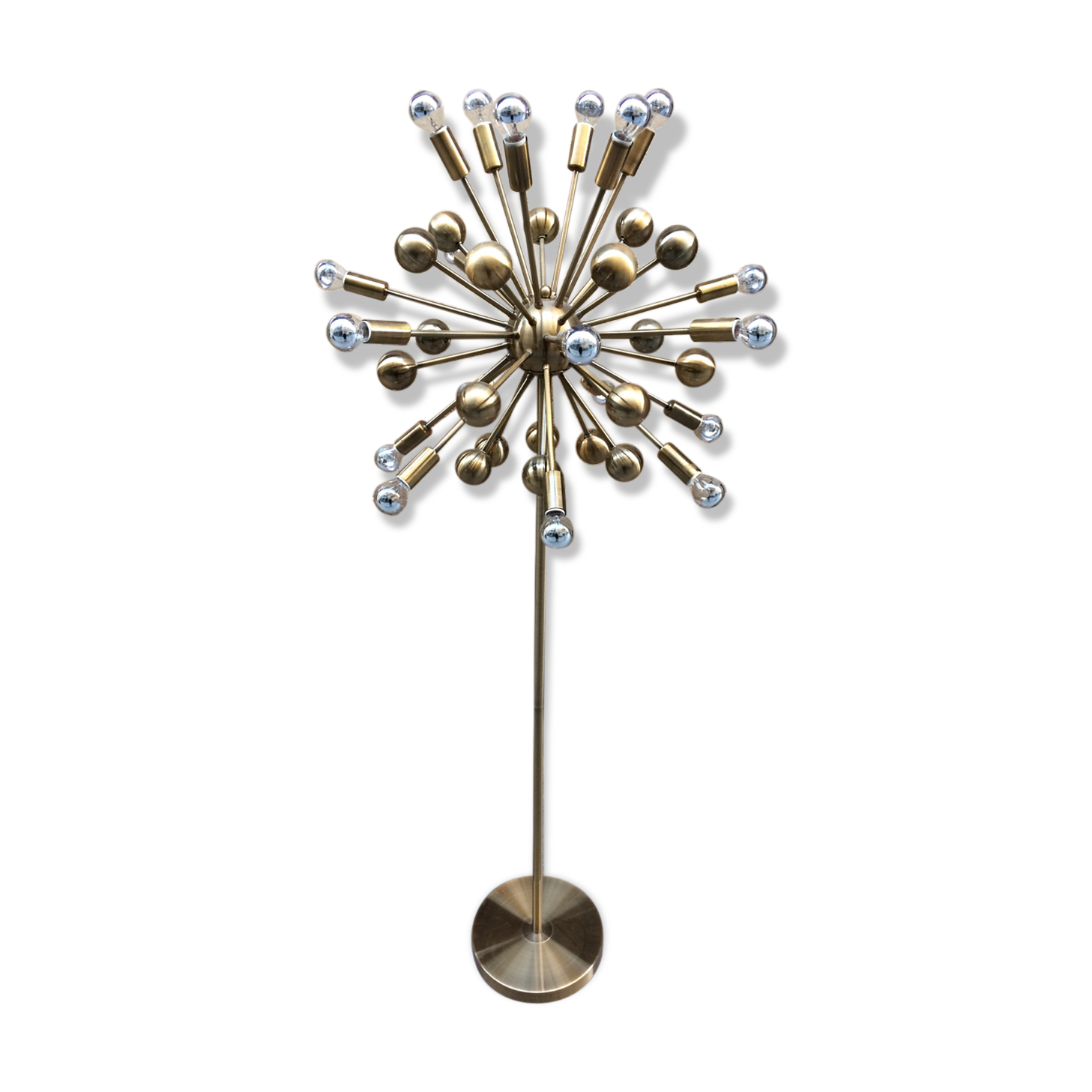Floor lamp in gold metal of the 1960s