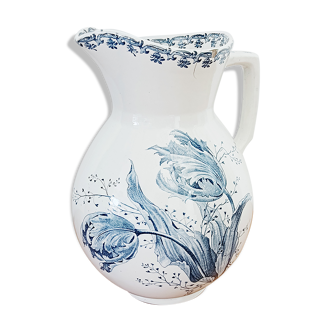 Broc de toilette vase Sarreguemines tulipes