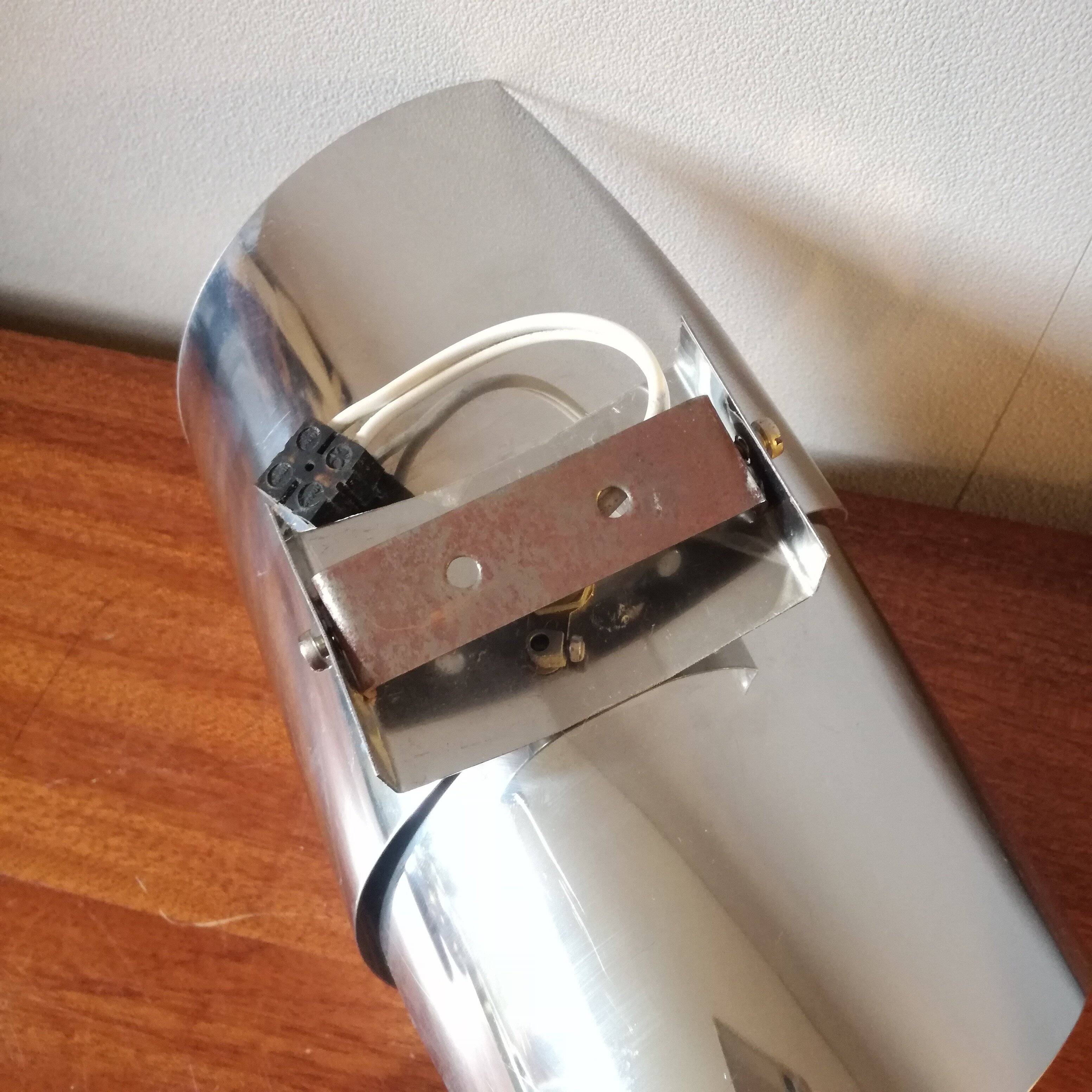 Space Age polished stainless steel wall light from the 1970s