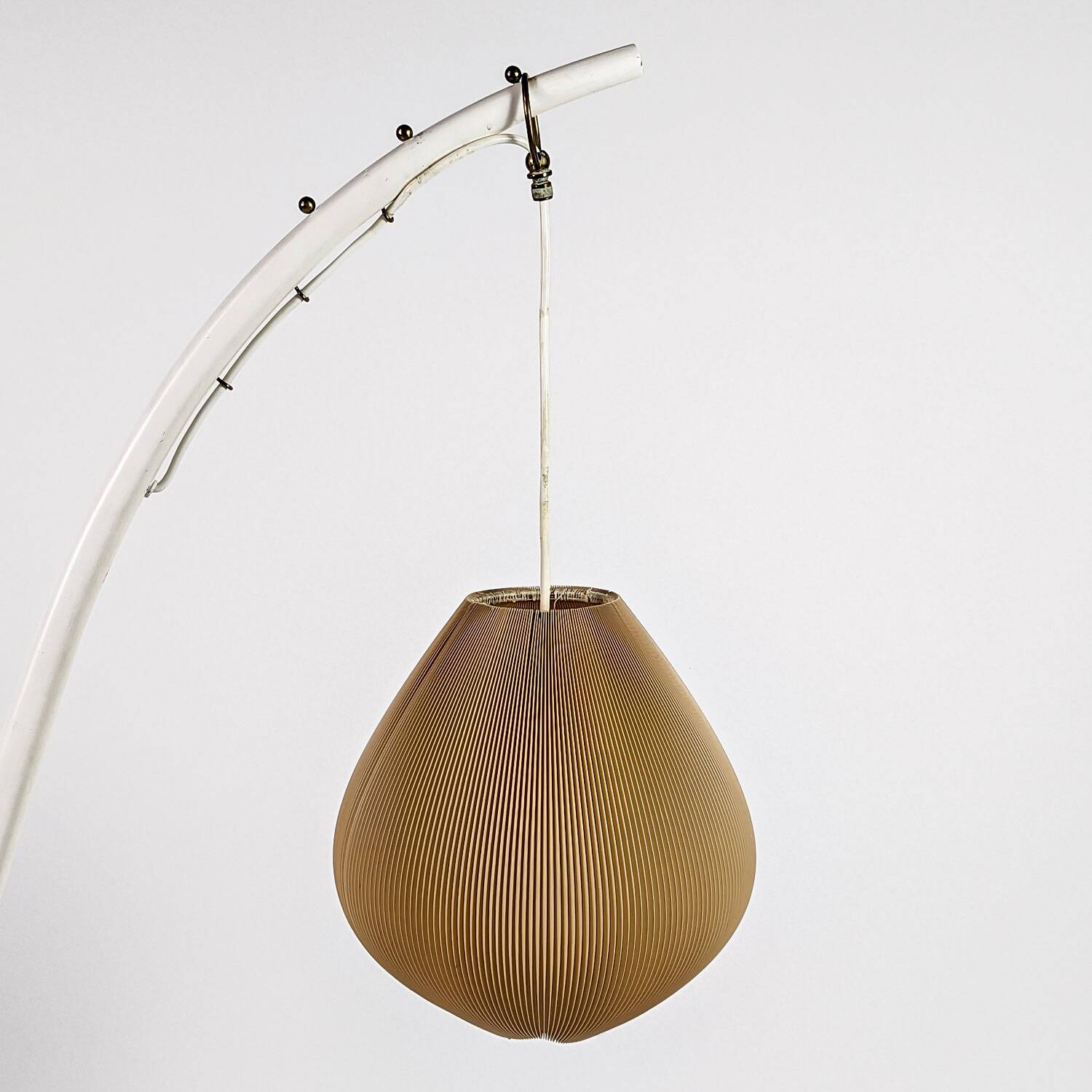 Small adjustable floor lamp, Rhodoid lampshade, 1950
