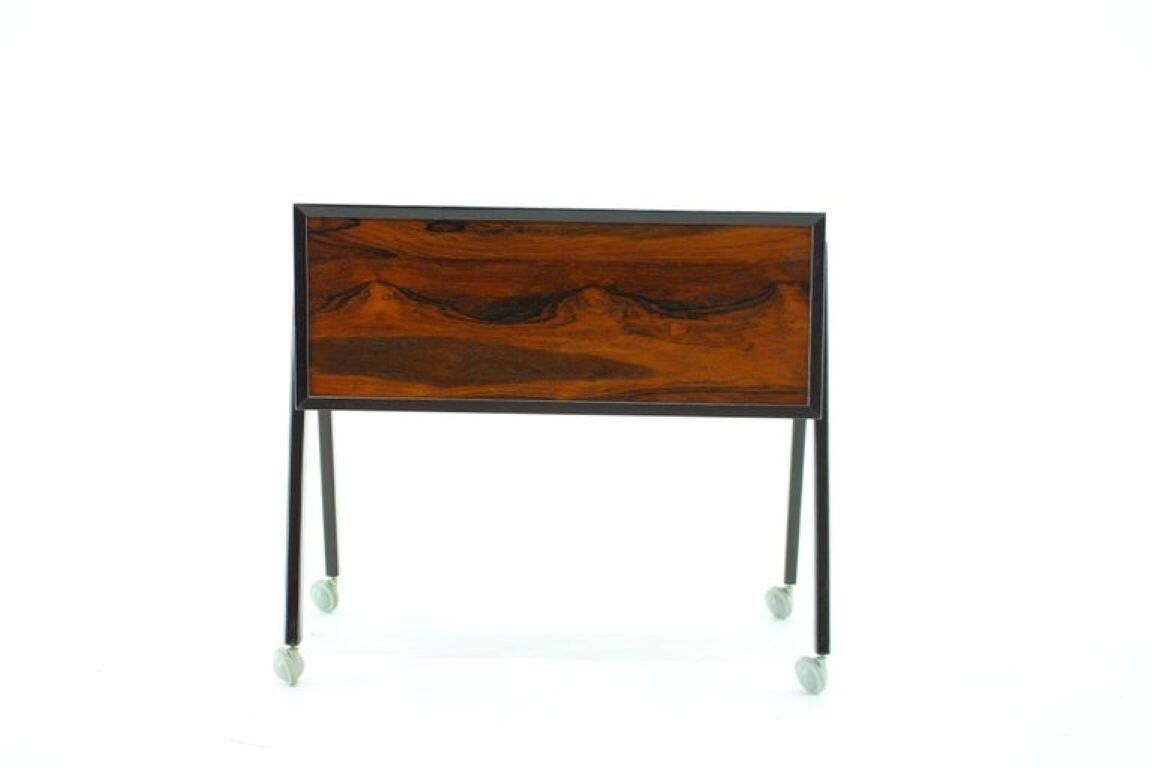 Mid-Century Danish Modern Palisander Sewing Cabinet on Wheels, 1960s