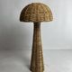 Rattan woven banana leaf mushroom floor lamp, 1960s