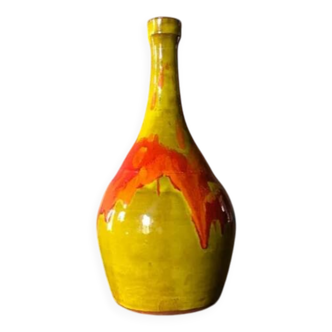 Vase vintage, vase terre cuite émaillé vernissé, vase décoratif, décoration