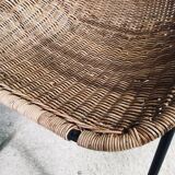 Mid-Century Modern Rattan Armchairs, France, 1950s, Set of 2