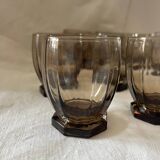 Smoked glass liquor glasses