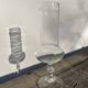 Vase sur pied en verre transparent