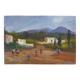 Oil on wood by Riccardo Capone Village Italy 50s 60s