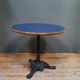 Bistro table round wooden top covered with plastiqye