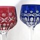 Saint Louis Traminer 4 glasses Rhin Roemer crystal, signed colour, excellent condition.