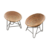 Pair of wicker chairs