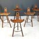 Ensemble de 6 tabourets de bar brutalistes, années 1960