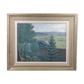 Painting M.Guilmineau Painter Vendée, Deux Sèvres, Green Venice, Coulon ....