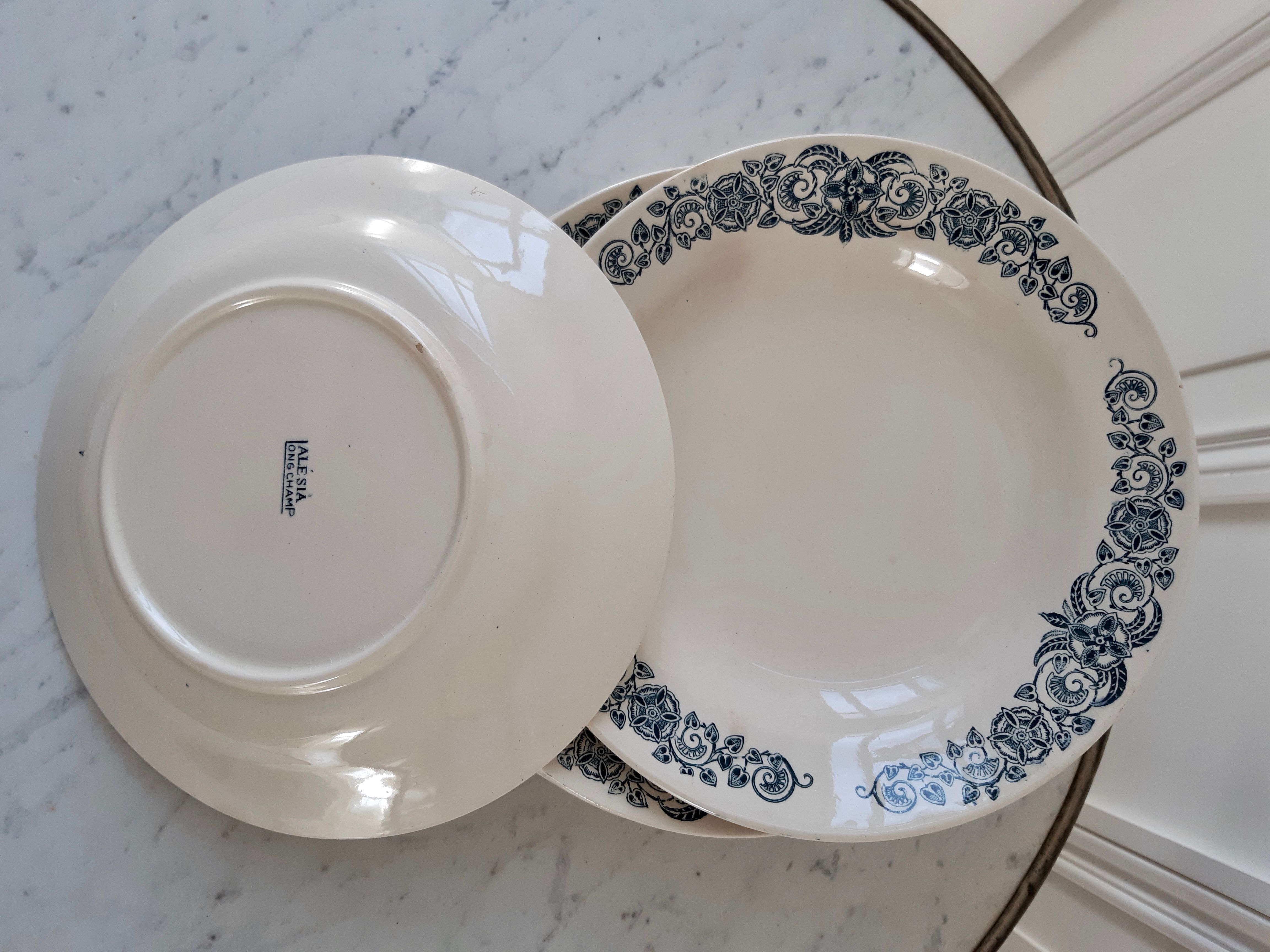 Lot de 5 assiettes creuses Terre de fer, Alésia Longchamp