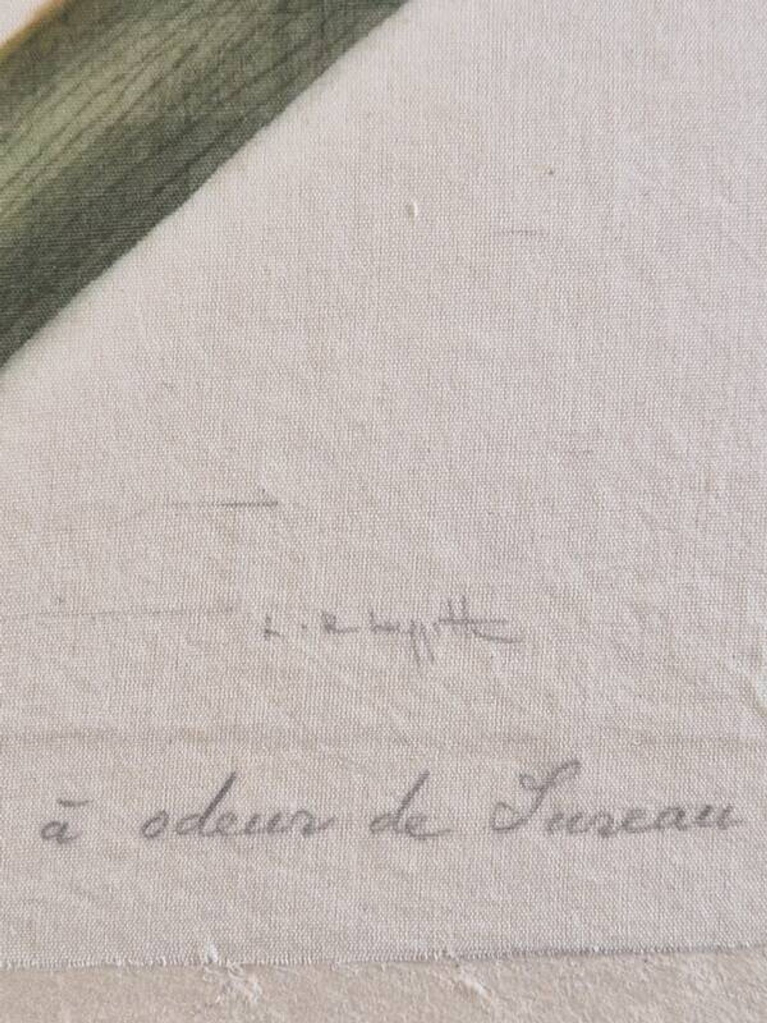 Dessin à l'aquarelle sur soie - Iris - La Roche Laffitte (Né en 1943)