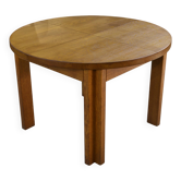Table ronde en chêne massif par Maison Regain 1970’s