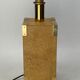 Cork and brass table lamp, bouclé shade. Leola Design Germany 1970s