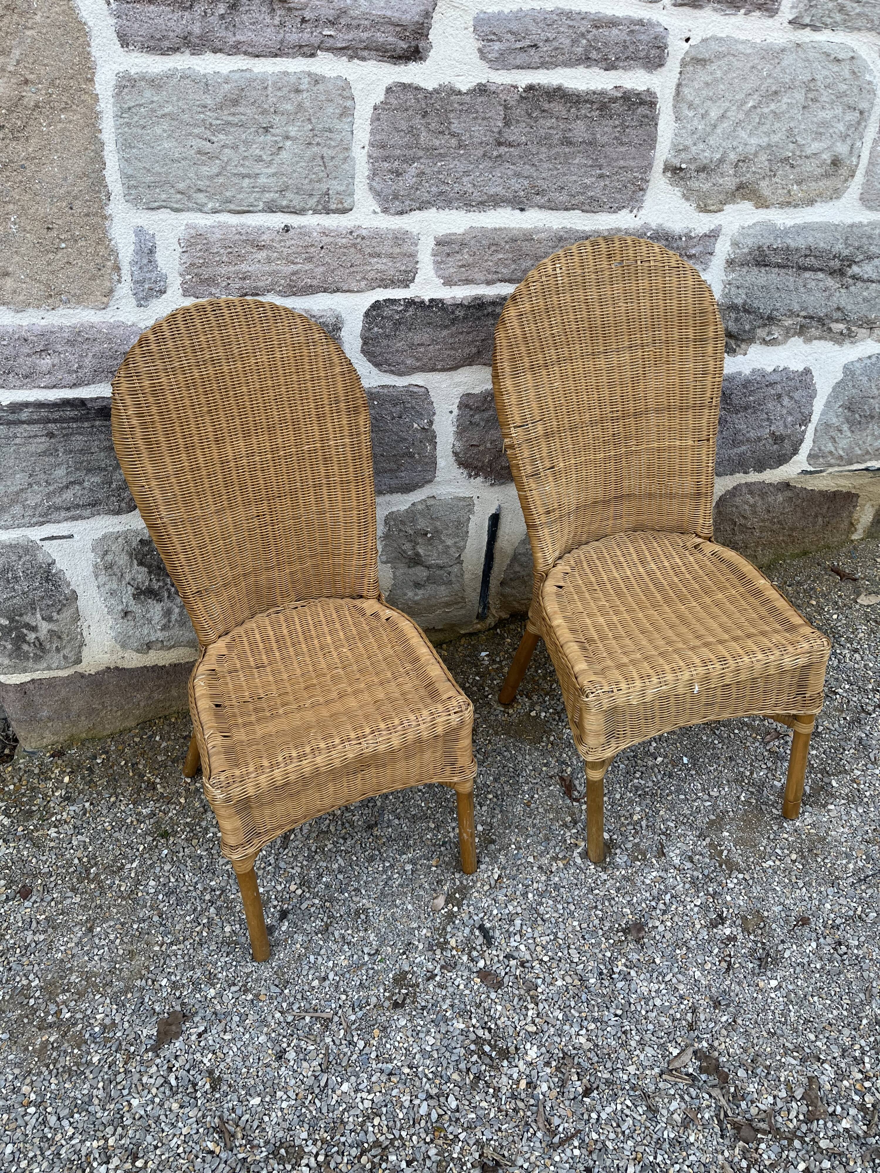 Pair of rattan chairs