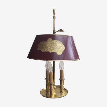 XIXth Kettle lamp with three lights in gilt bronze and brass.