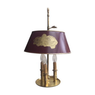 Lampe bouillotte XIXème à trois lumières en bronze doré et laiton