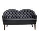 1960s, Scandinavian sofa in black furniture leather.