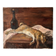 Oil painting on canvas of a still life with a hare circa 1950
