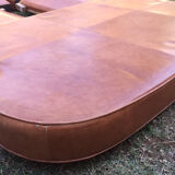 Club sofa in light brown cowhide leather