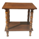 Vintage wooden console side table with turned legs.