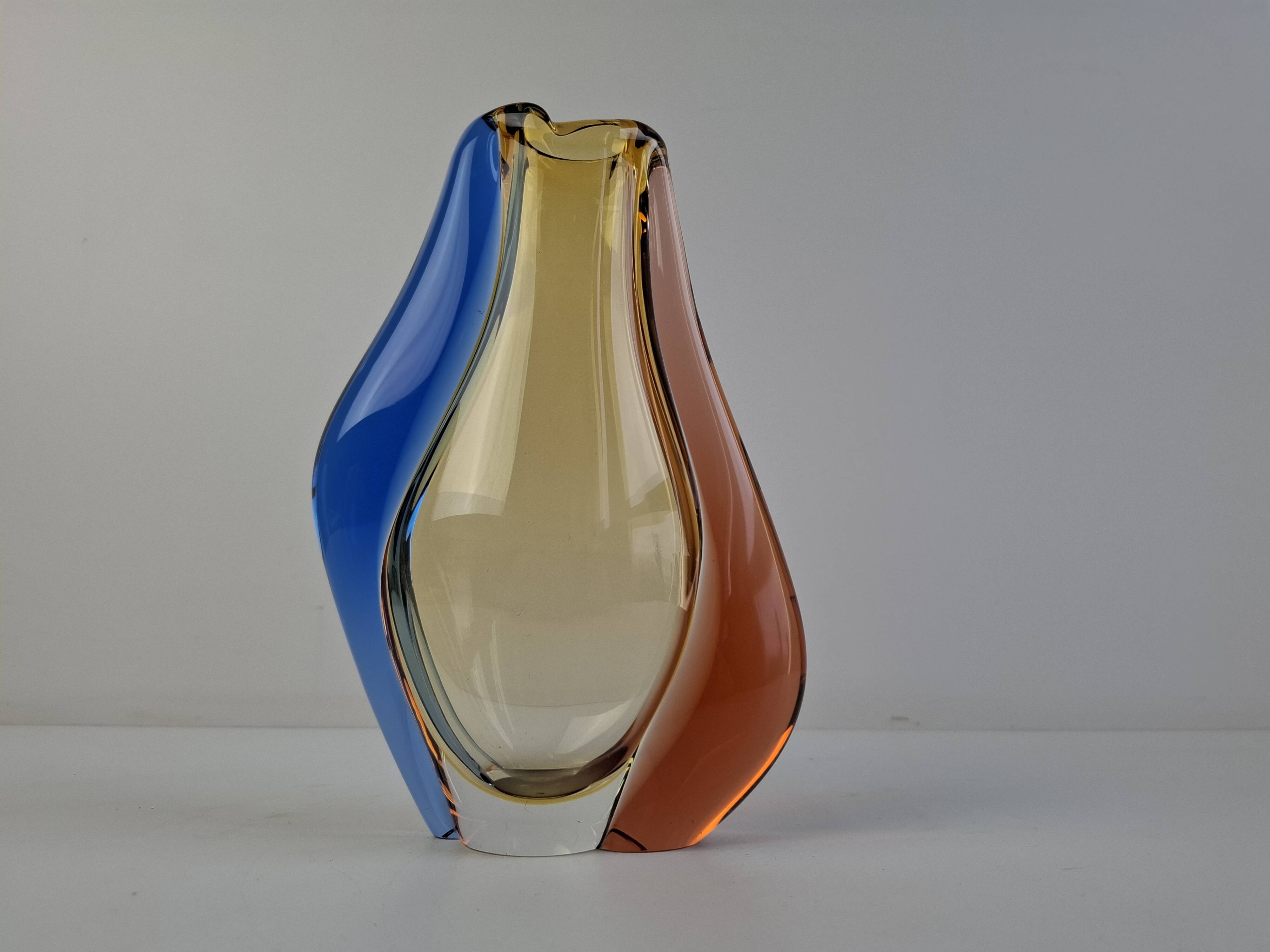 Czech art glass vase by Hana Machovska Mstisov, 1960s